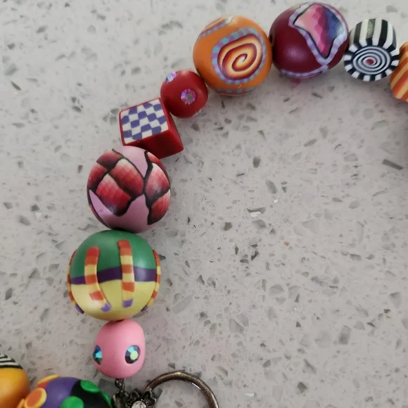 Karyn Kozak Polymer Clay Multicolor Handcrafted Beaded Women’s Necklace - Picture 13 of 15